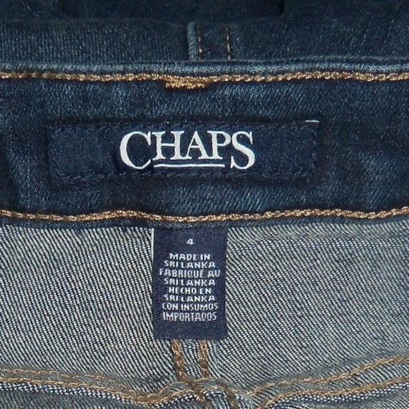 CHAPS Patchwork Distressed Dark Denim Ankle Jeans - Women's Size 4 - (30x28) - Picture 8 of 11